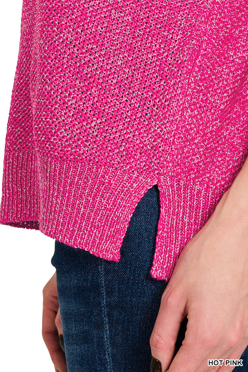 CENTER SEAM SHORT SLEEVE SWEATER