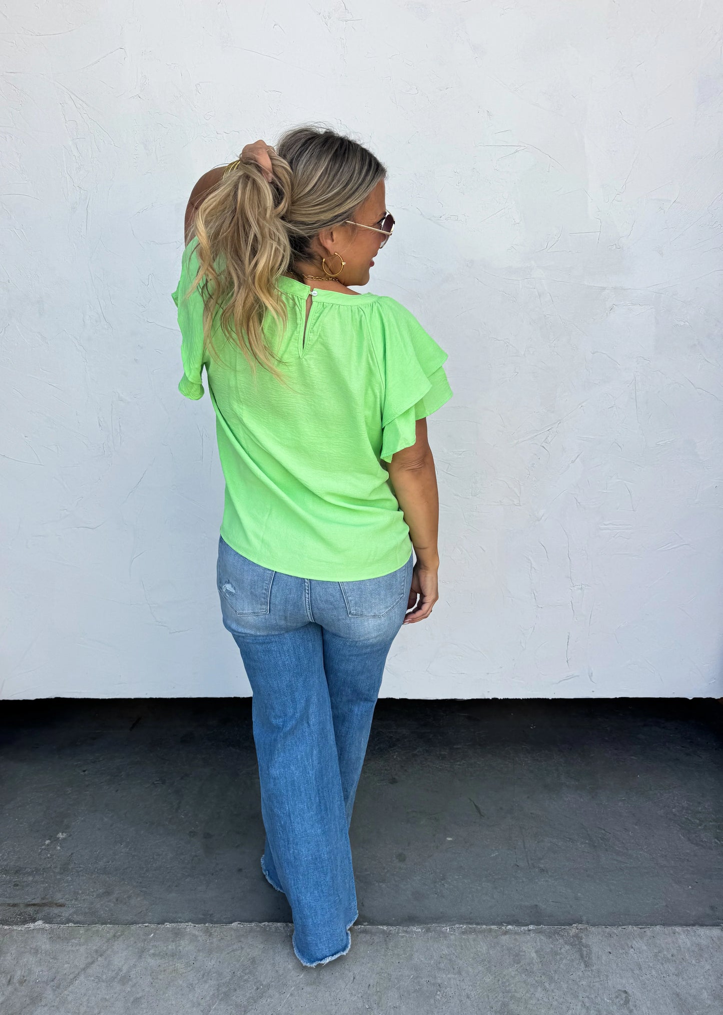 Garden Stroll Flutter Sleeve Top