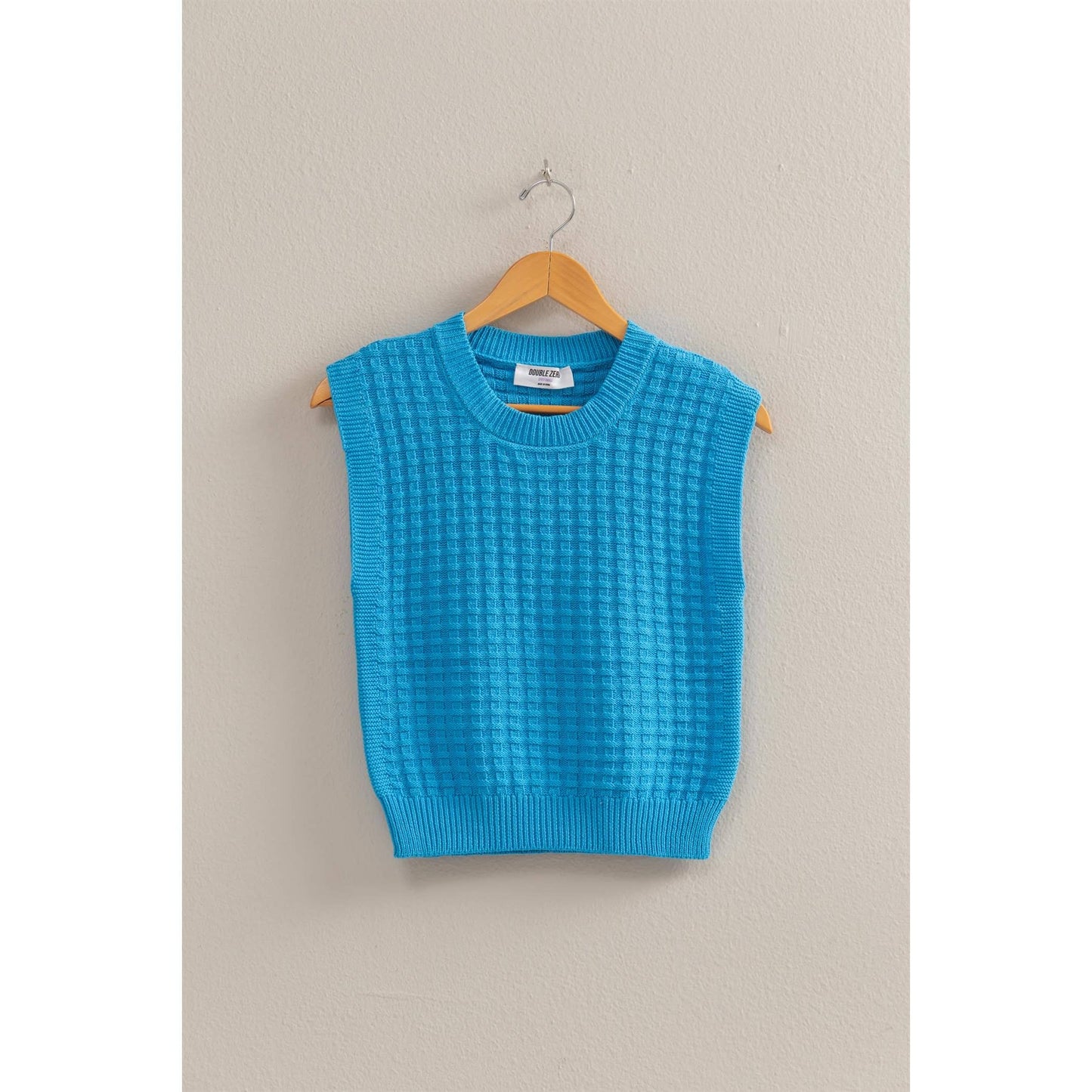 Crew Neck Textured Sweater Vest