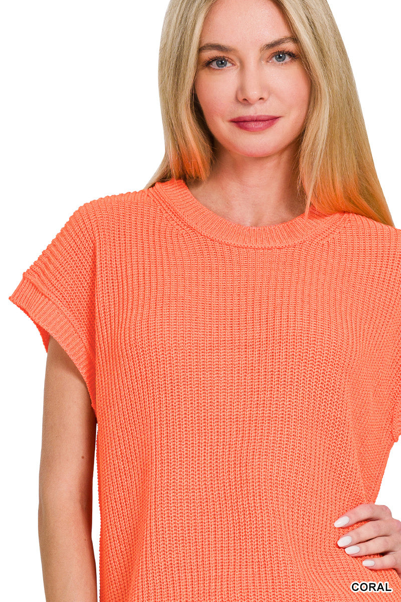 OVERSIZED CREW NECK SWEATER VEST