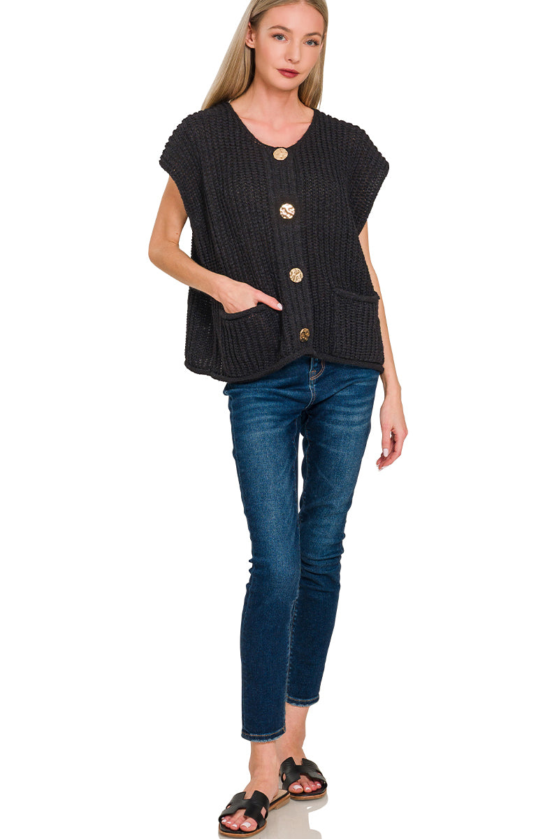 BUTTON SWEATER VEST