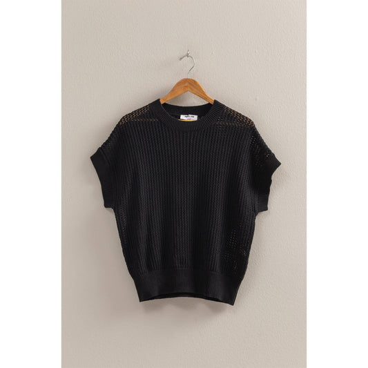 Staple Open-Knit Dolman Sleeve Top